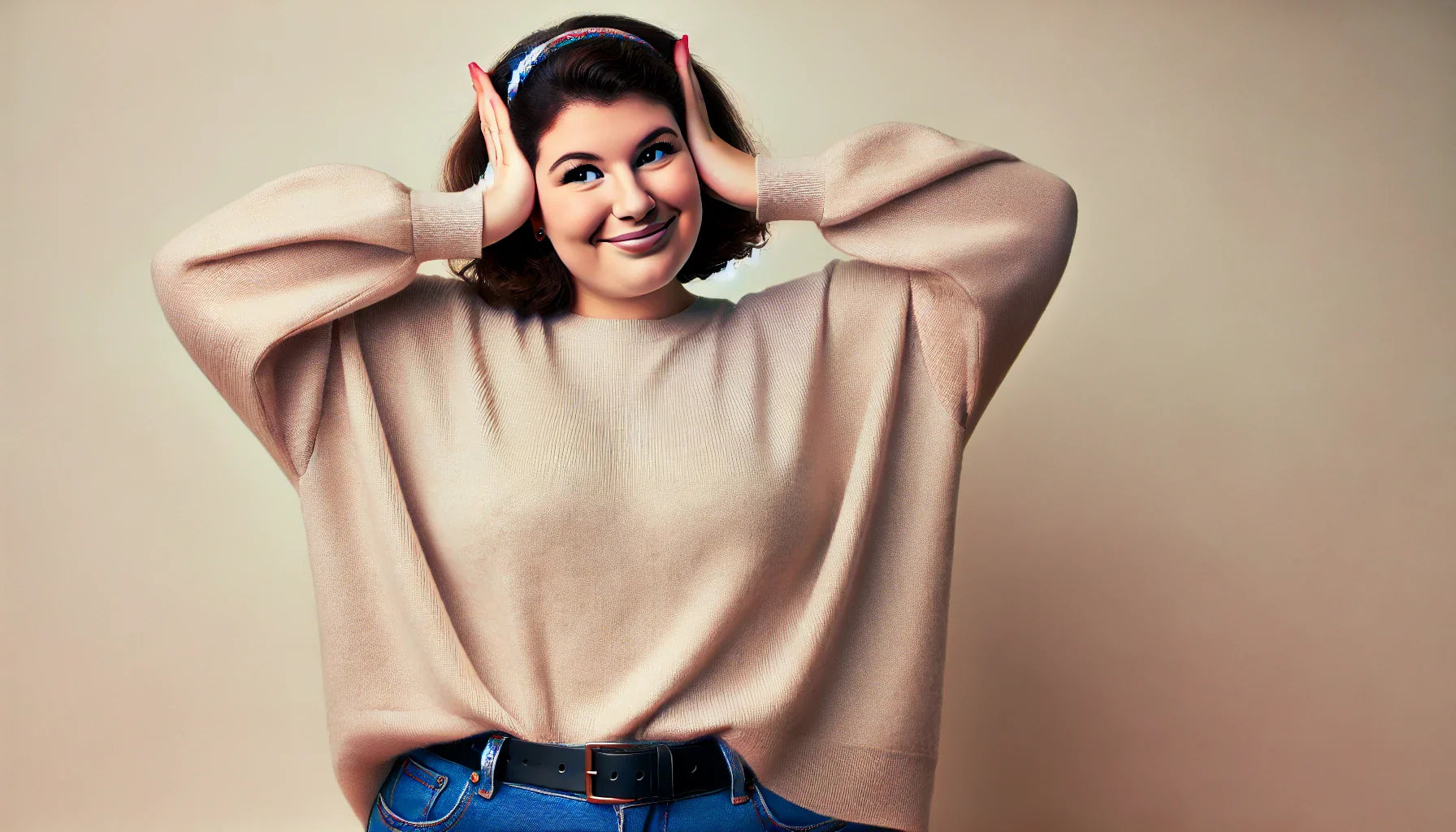 Lady blocking her ears